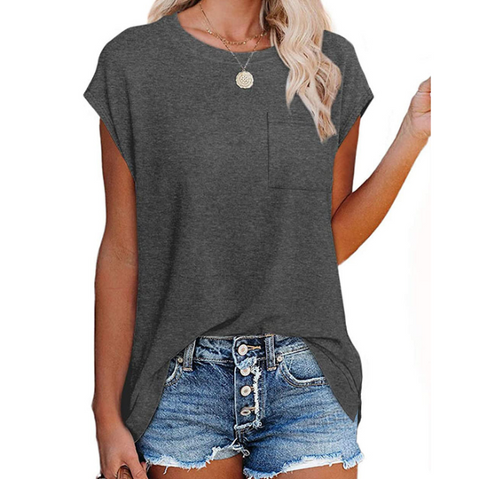 Shoulder Sleeves Solid Blouse
