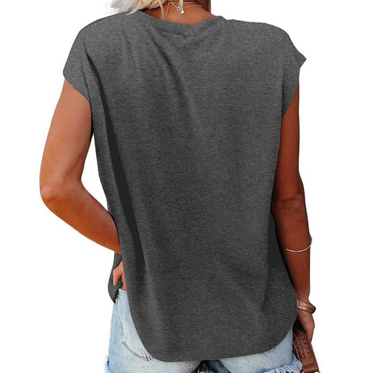 Shoulder Sleeves Solid Blouse
