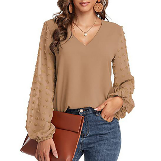 Long Dots Sleeves Blouse