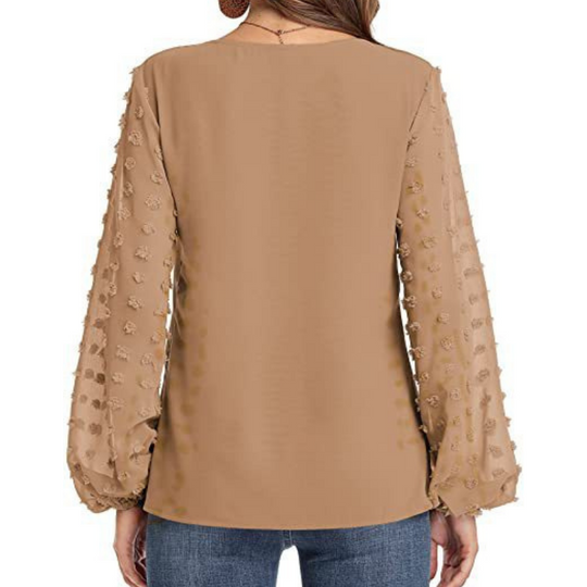 Long Dots Sleeves Blouse