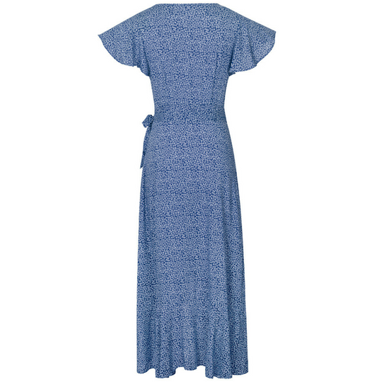 Wrapped Around Ruffled Boho Floral Print Maxi Dress