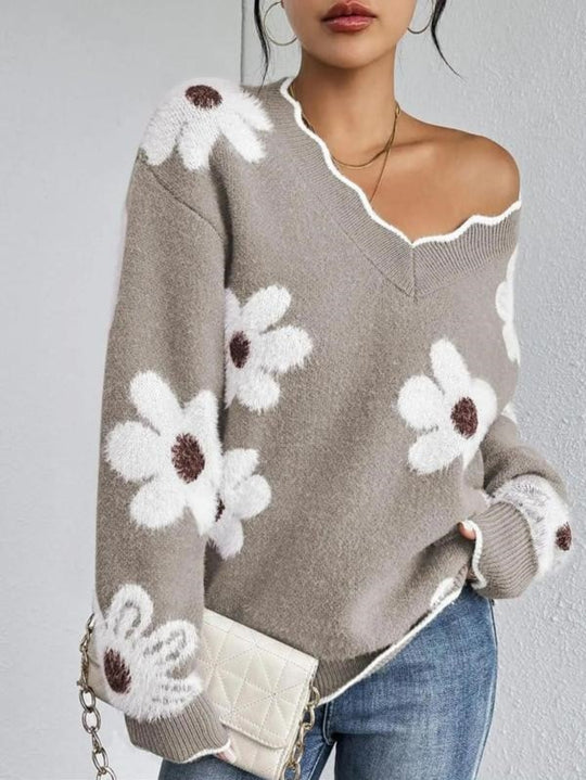 Aniela™ Cashmere Bloom Sweater