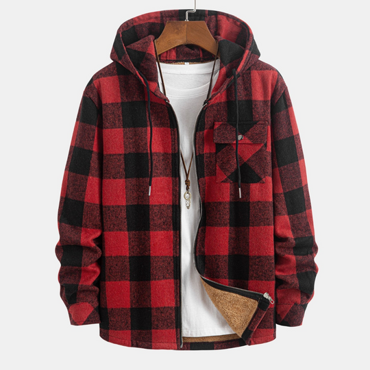 Laurent™ - Fleece-lined flannel hooded shirt