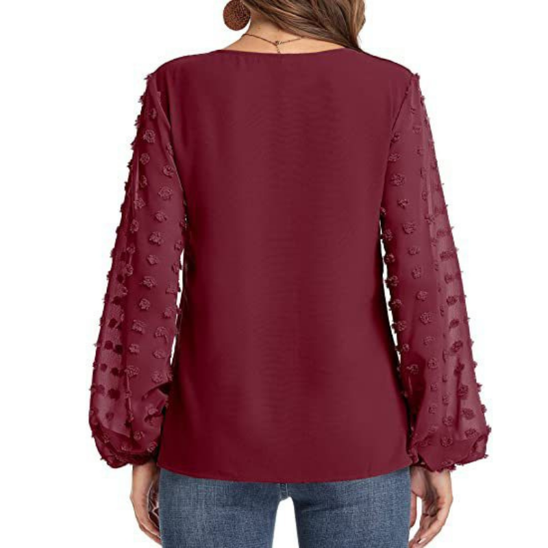 Long Dots Sleeves Blouse