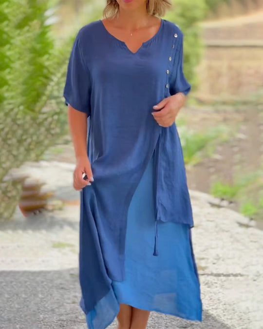 Velissa™ Asymmetrical Short-Sleeve Dress