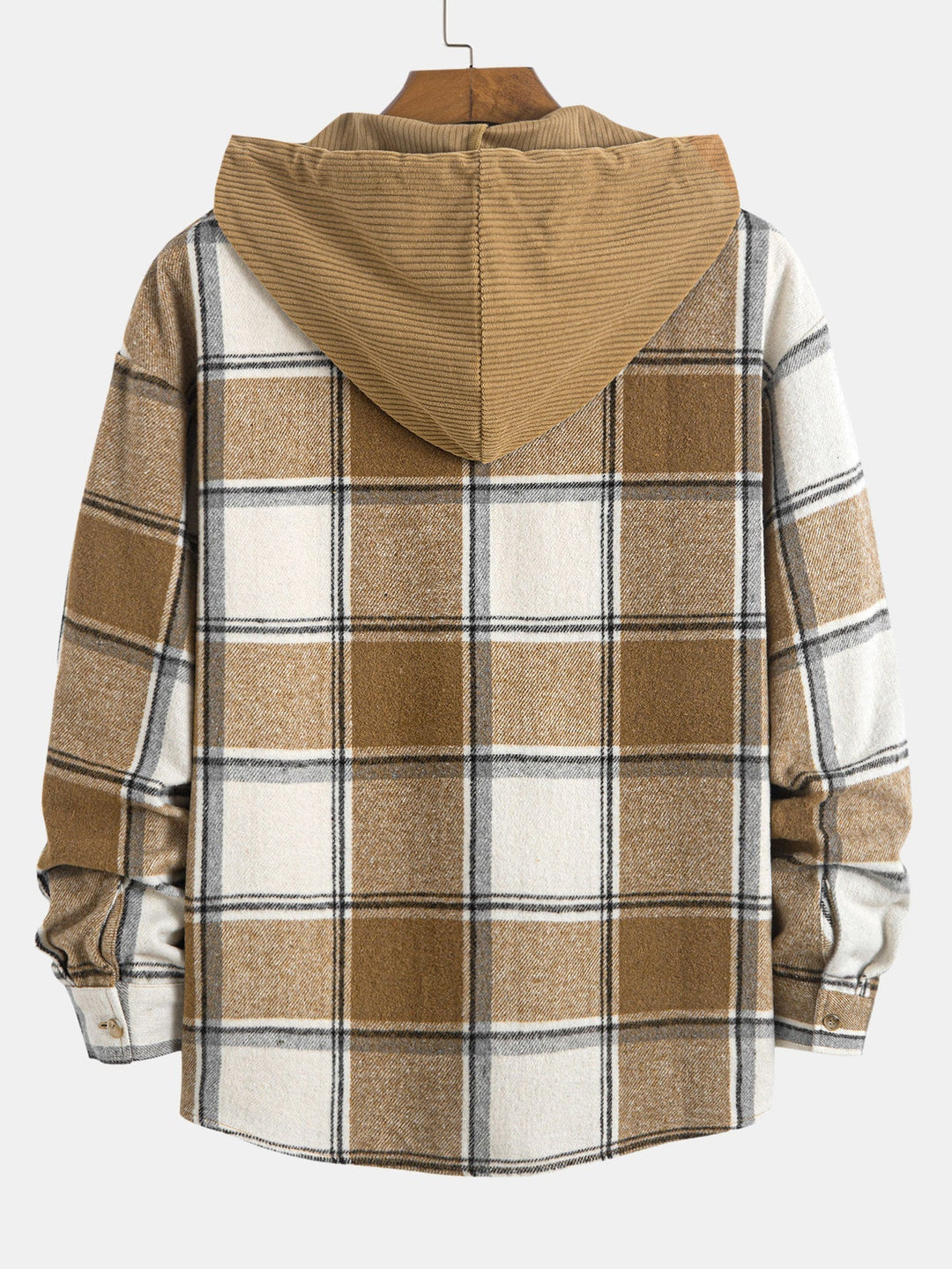 Laurent™ - Plaid corduroy hooded shirt