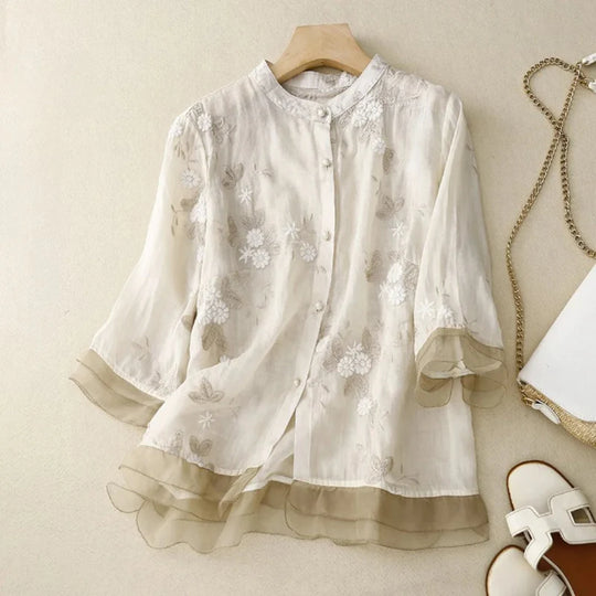 Laurienne™ | Elegance Embroidered Blouse