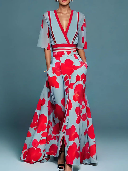 Elise™ Elegant Floral Wrap Dress