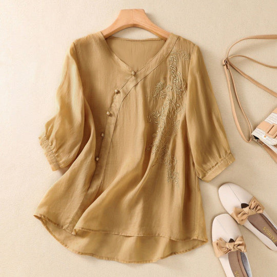 Laurienne™ | Asymmetrical Button Tunic
