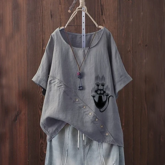 Catch the Cat Summer Blouse