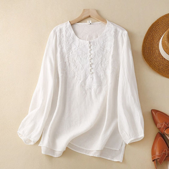 Laurienne™ | Embroidered buttoned tunic