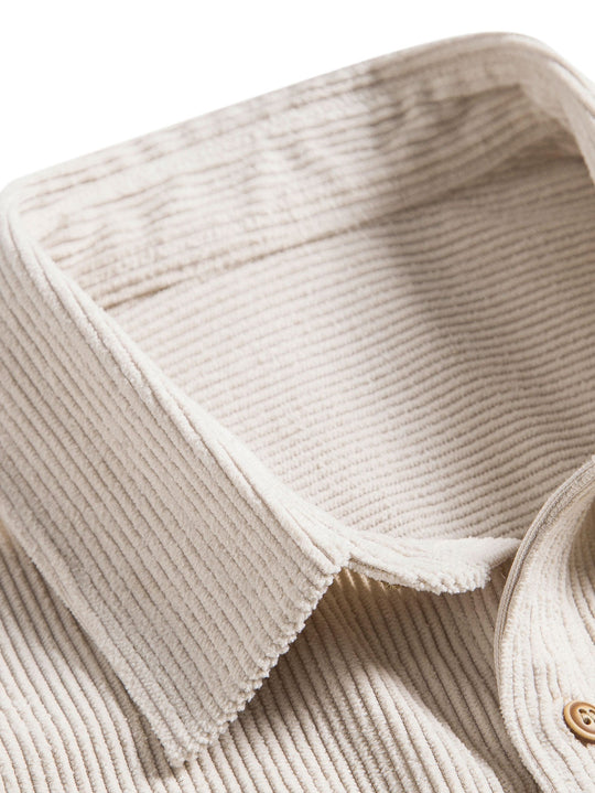 Corduroy shirt with short sleeves