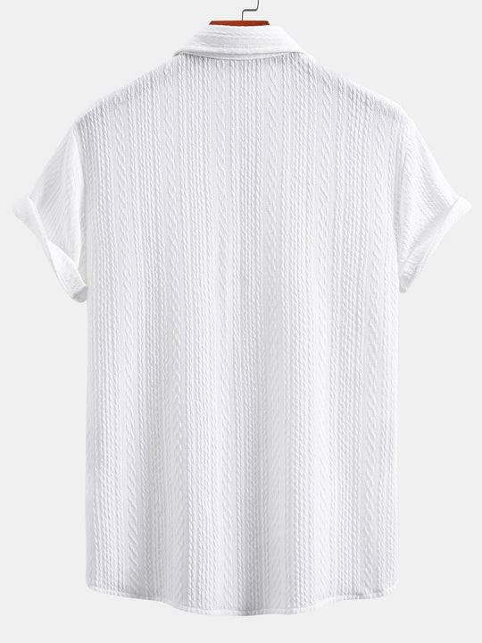 Muscle Fit Jacquard Textile Shirt