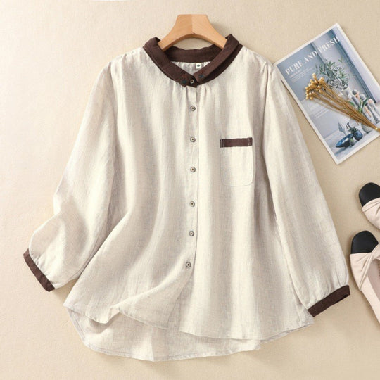 Laurienne™ | Contrasting Buttoned Blouse