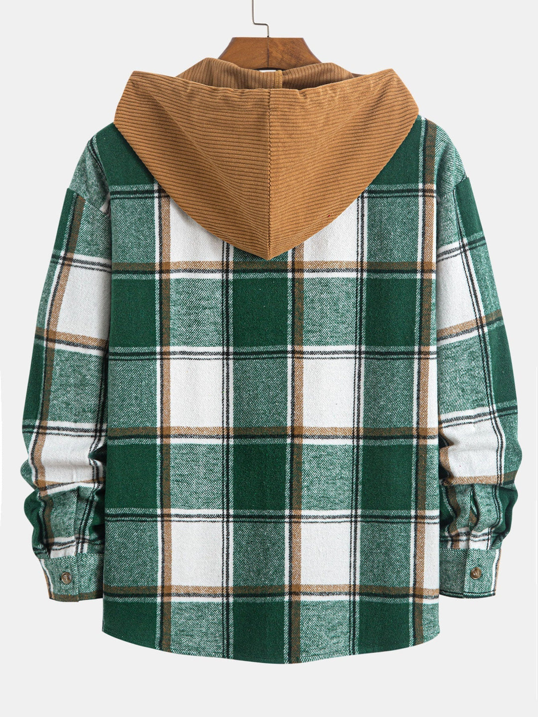 Laurent™ - Plaid corduroy hooded shirt