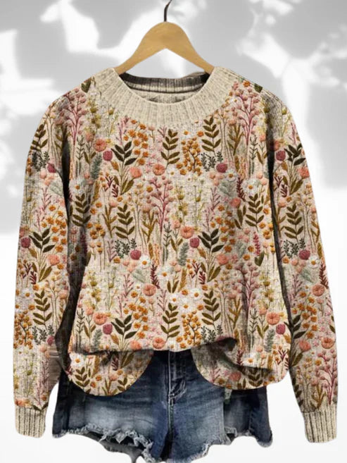 Glisora™ | Comfortable floral sweater