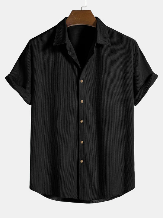 Short Sleeve Corduroy Button Up Shirt & Shorts