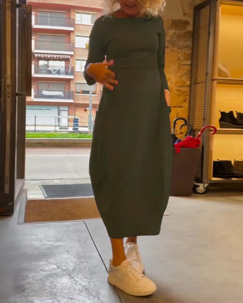 Elena™ Casual Plain Dress