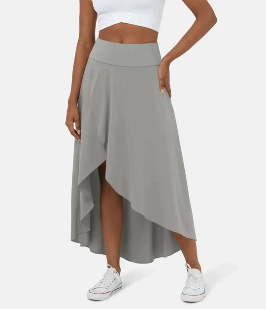 Amara™ Midi Skirt with High Waist and Low Ruffle