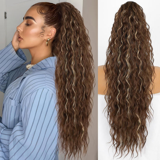 All-Round Extensions for Curly, Wavy and Fluffy Hair with a Ponytail