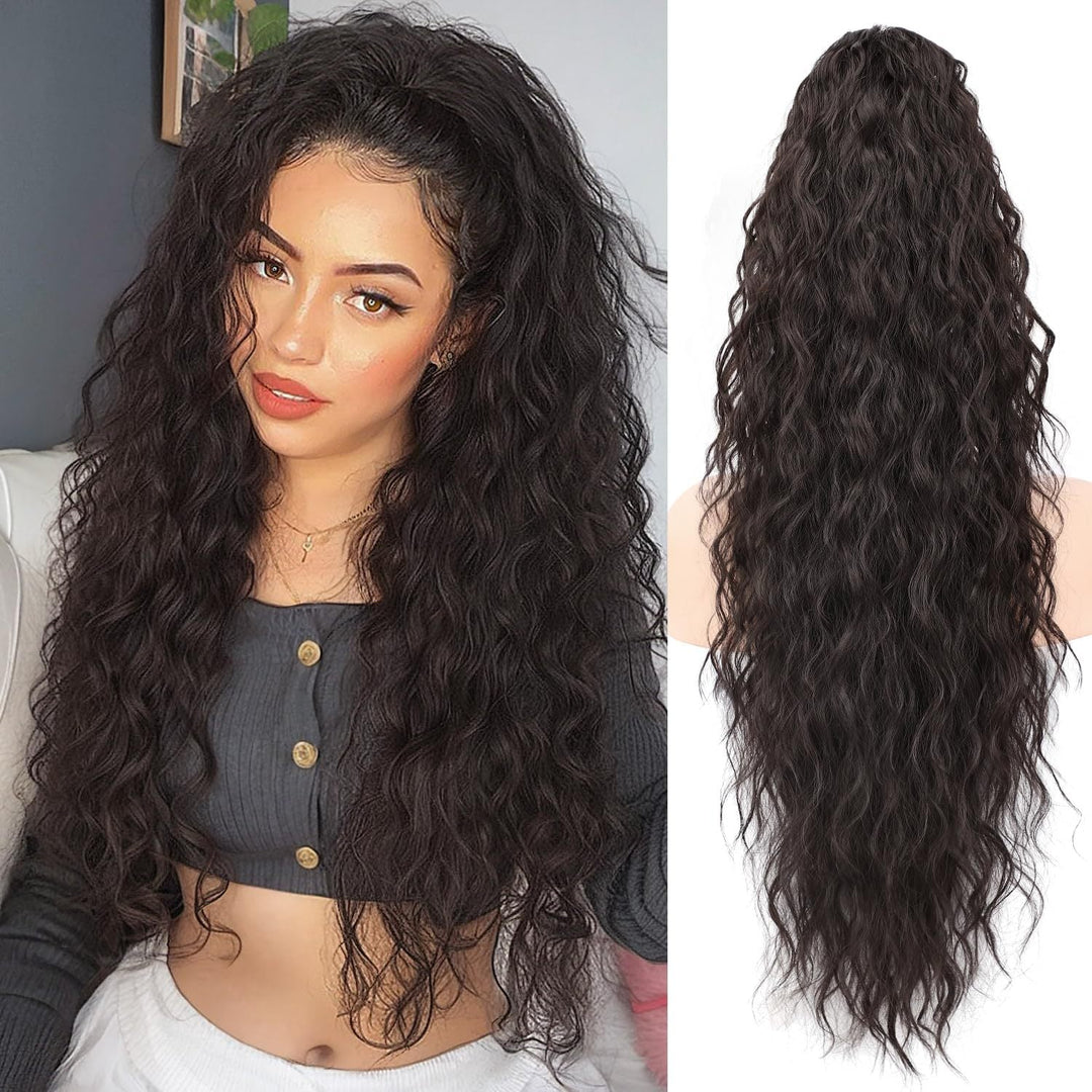 All-Round Extensions for Curly, Wavy and Fluffy Hair with a Ponytail