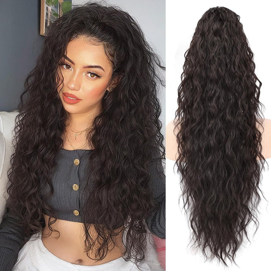 All-Round Extensions for Curly, Wavy and Fluffy Hair with a Ponytail