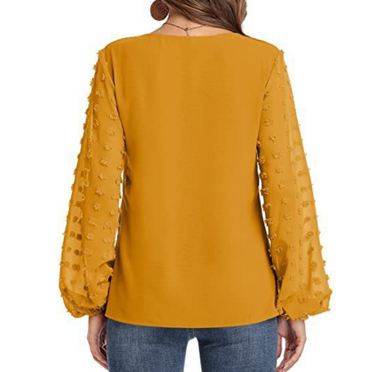 Long Dots Sleeves Blouse