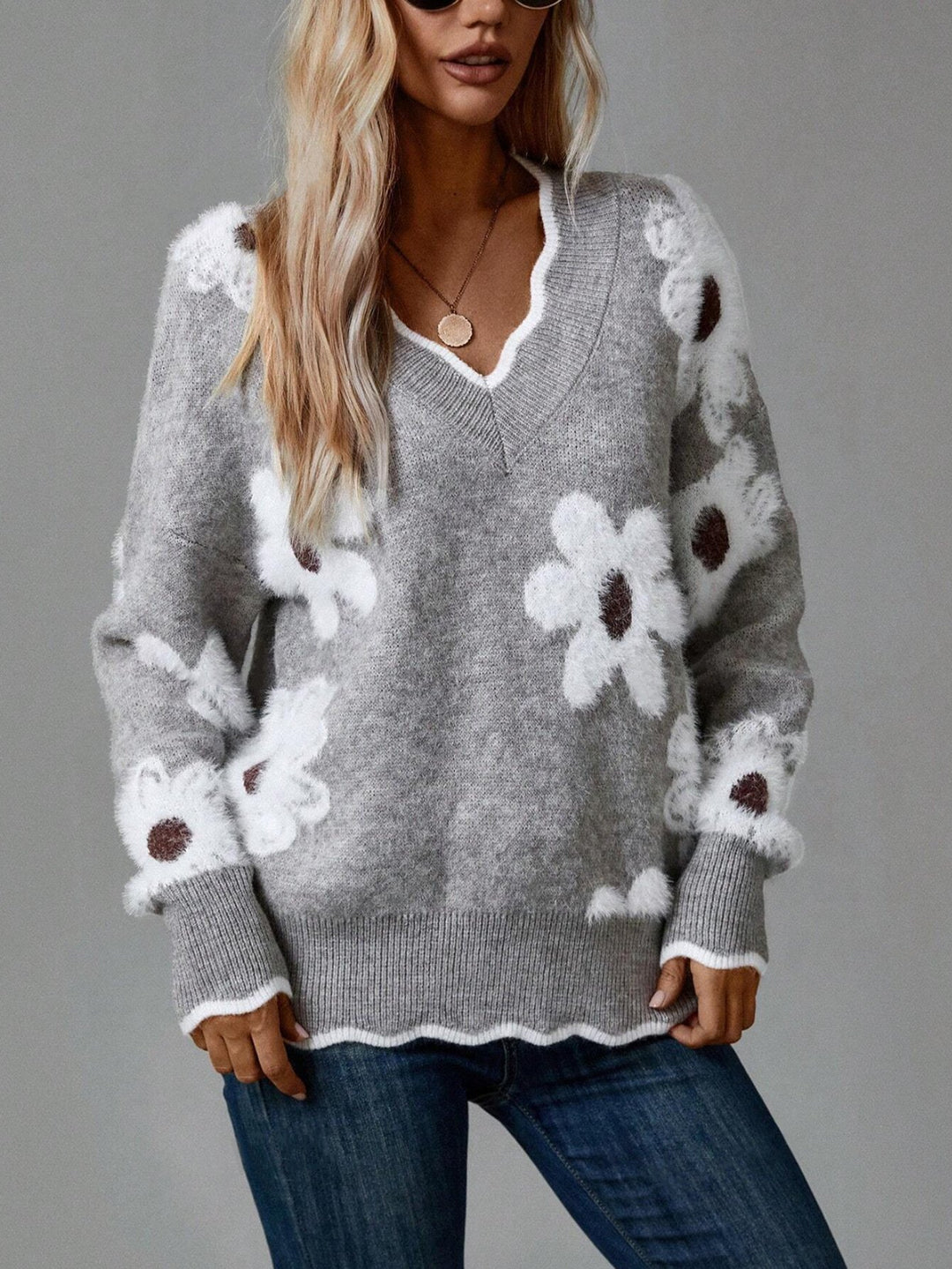 Aniela™ Cashmere Bloom Sweater