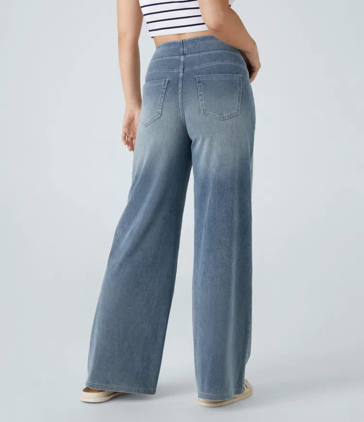 Ella™ High-Waist Stretch Wide-Leg Jeans