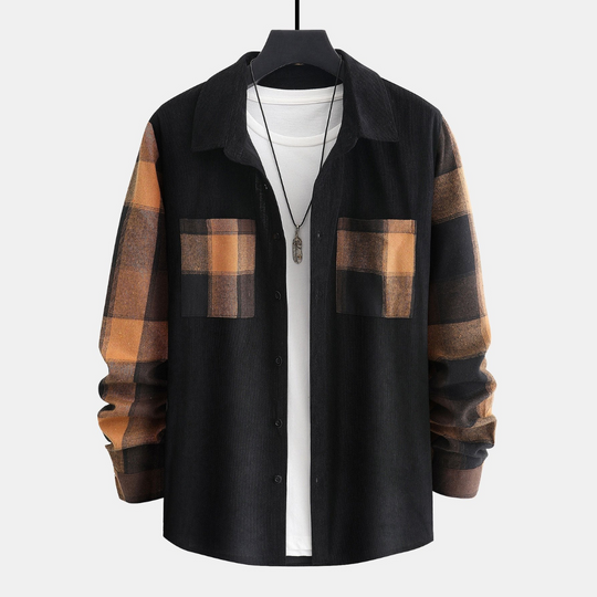 Laurent™ - Relaxed fit plaid flannel hooded shirt