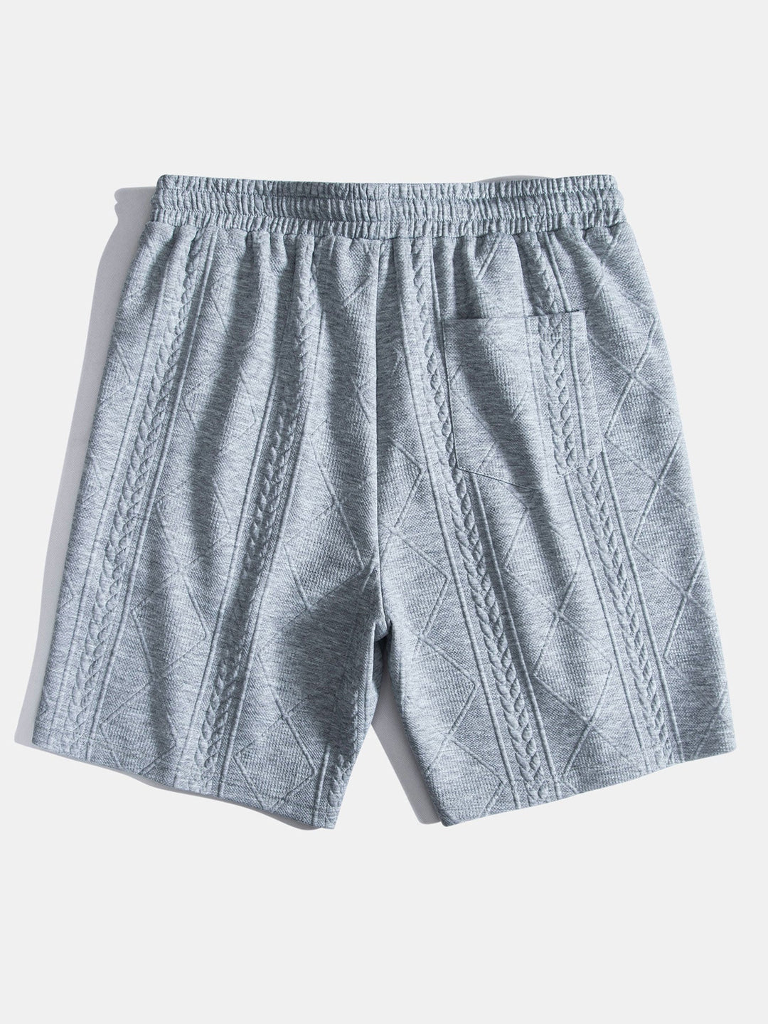 Short sleeve geometric jacquard bow hemT-Shirt& Shorts
