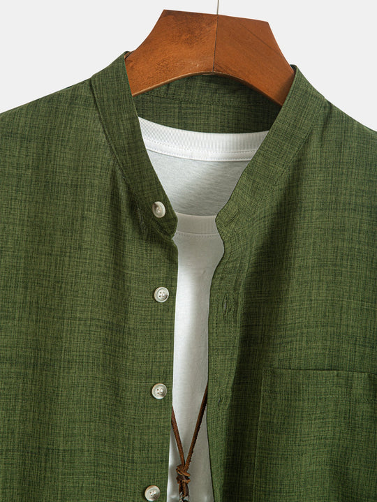 Long sleeve Slight brownd collar shirt