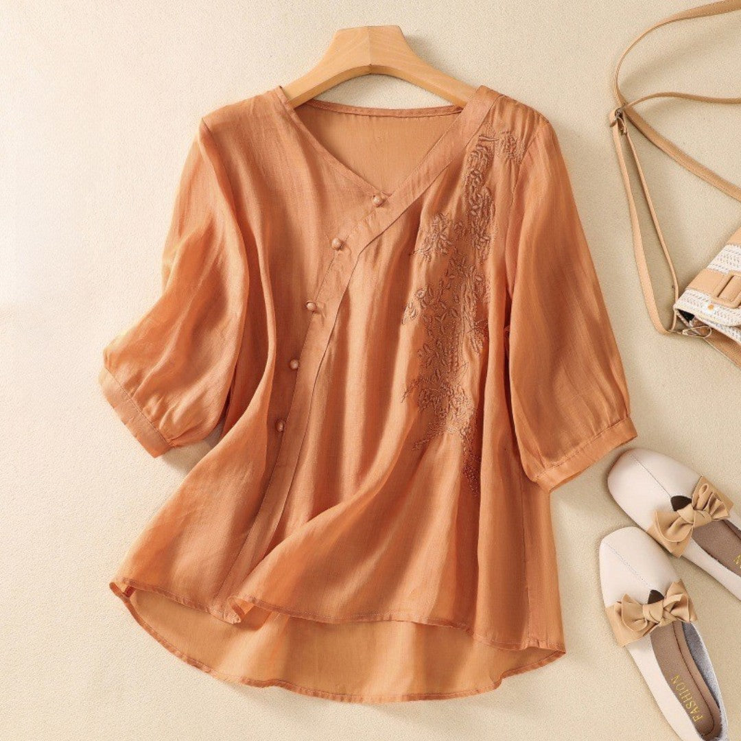 Laurienne™ | Asymmetrical Button Tunic
