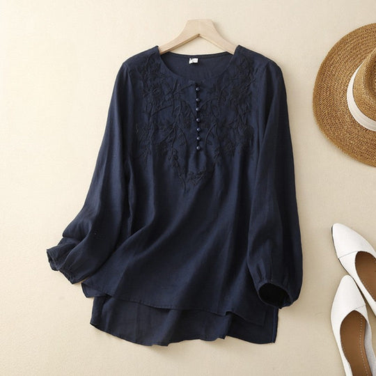 Laurienne™ | Embroidered buttoned tunic