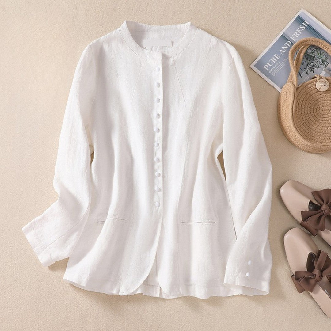 Laurienne™ | Linen Buttoned Jacket