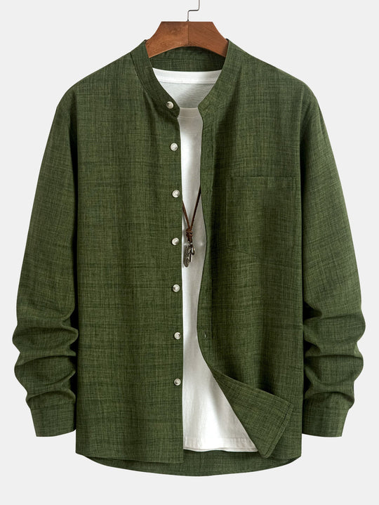 Long sleeve Slight brownd collar shirt