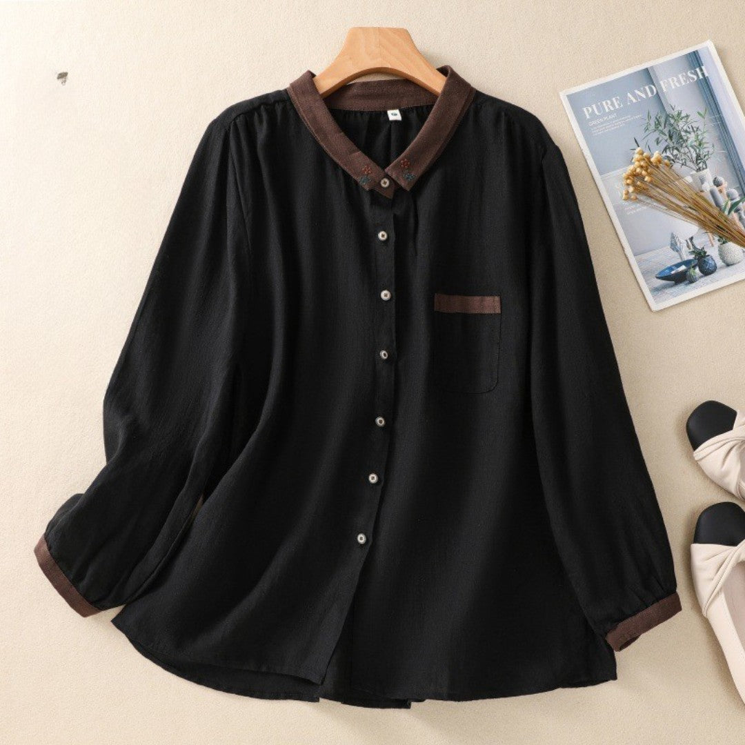 Laurienne™ | Contrasting Buttoned Blouse