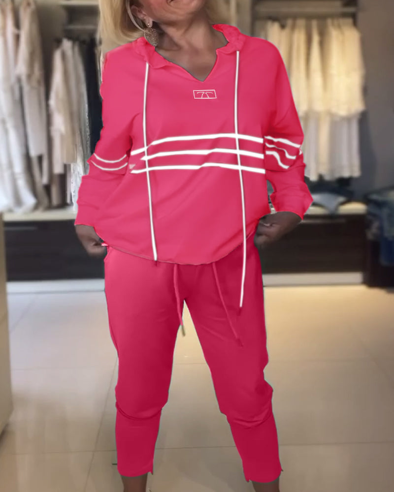 Mira™ Striped Pants and Matching Hoodie Set