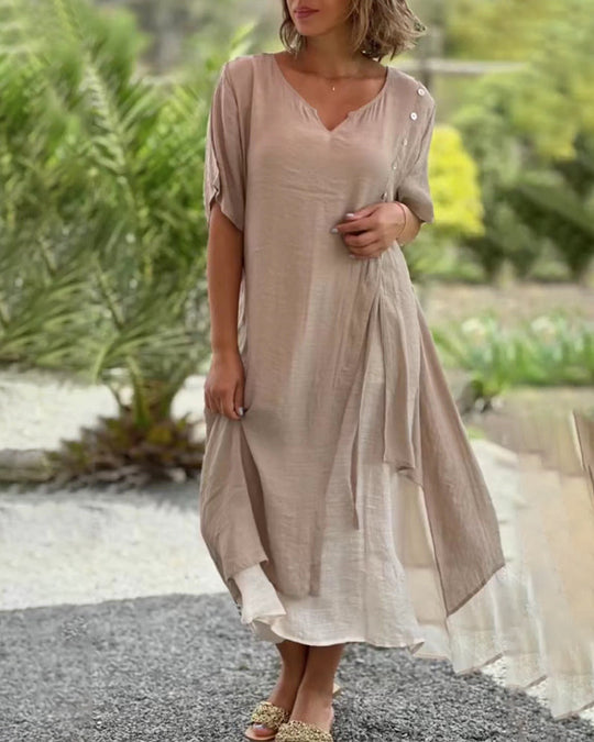 Velissa™ Asymmetrical Short-Sleeve Dress