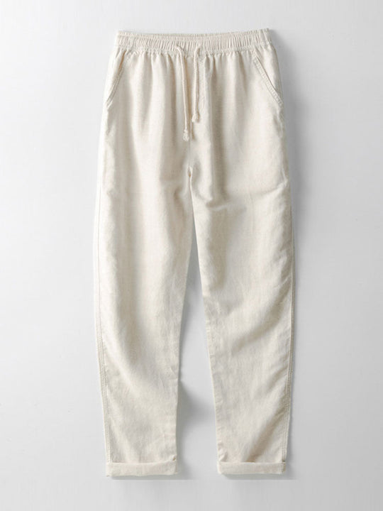 Linen rayon blend button up shirt and straight leg linen pants