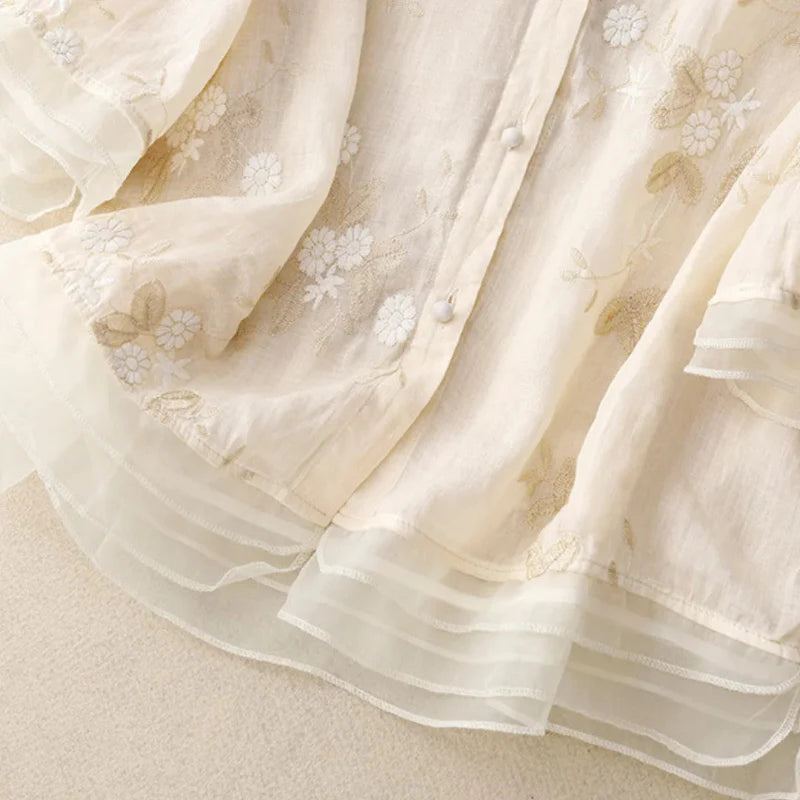 Laurienne™ | Elegance Embroidered Blouse