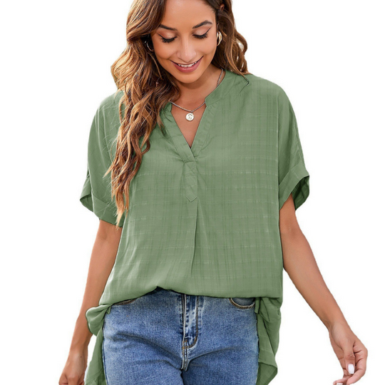 Flounce Hem Semi Formal Shirt