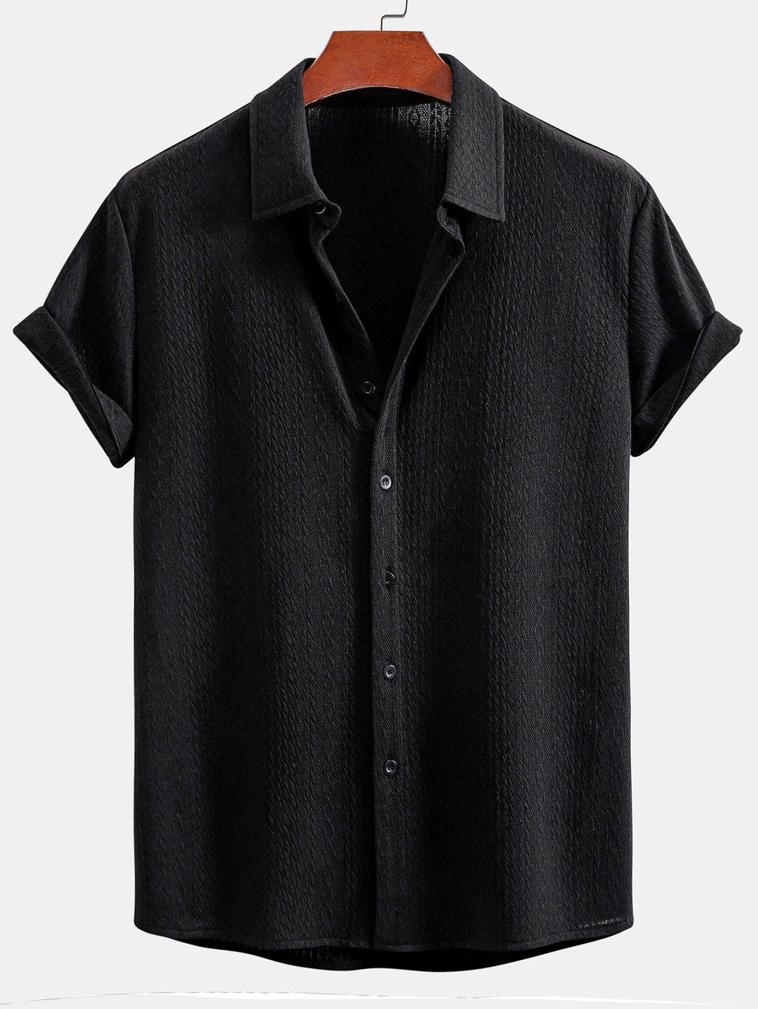 Muscle Fit Jacquard Textile Shirt