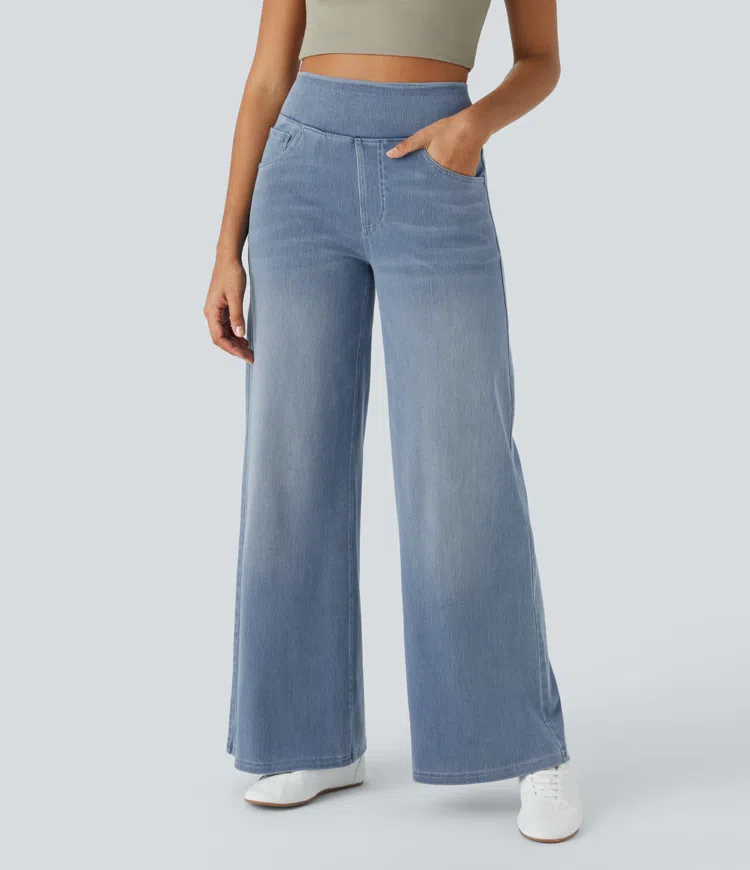 Ella™ High-Waist Stretch Wide-Leg Jeans