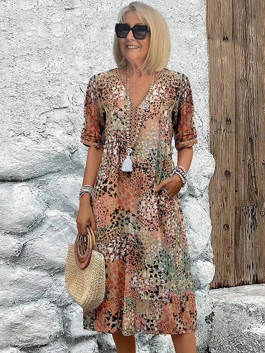 Vivid™ Cotton Linen Mid Dress