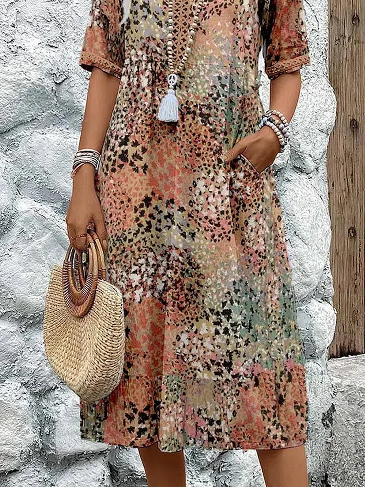 Vivid™ Cotton Linen Mid Dress