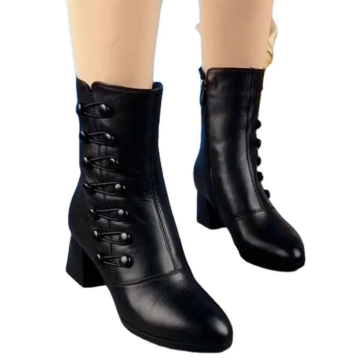 Kriza™ New stylish women's leather boots with zipper