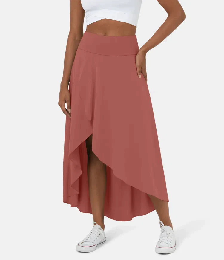 Amara™ Midi Skirt with High Waist and Low Ruffle