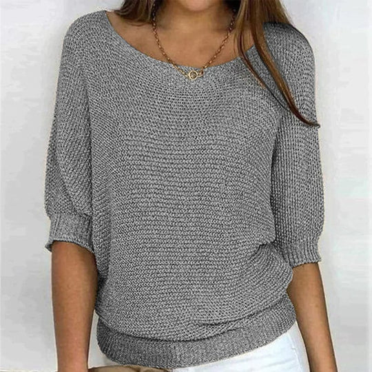 Milena™ Elegant Knit Sweater with half sleeves