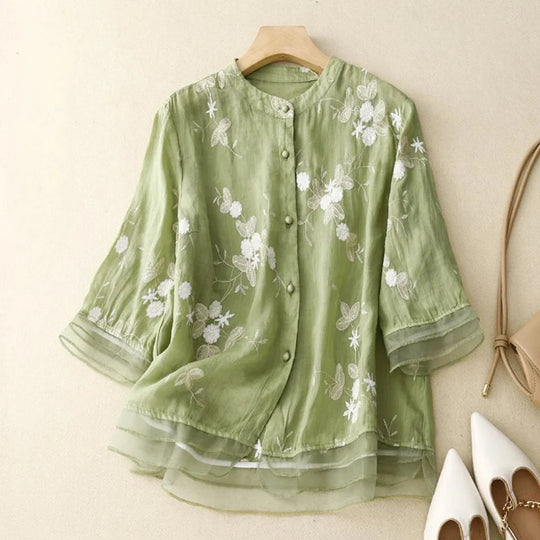 Laurienne™ | Elegance Embroidered Blouse
